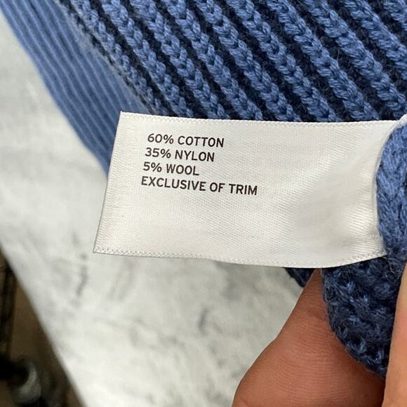 Duluth Trading Company Blue Brigadier Shawl Collar Heavy Sweater Men Large - Picture 11 of 11